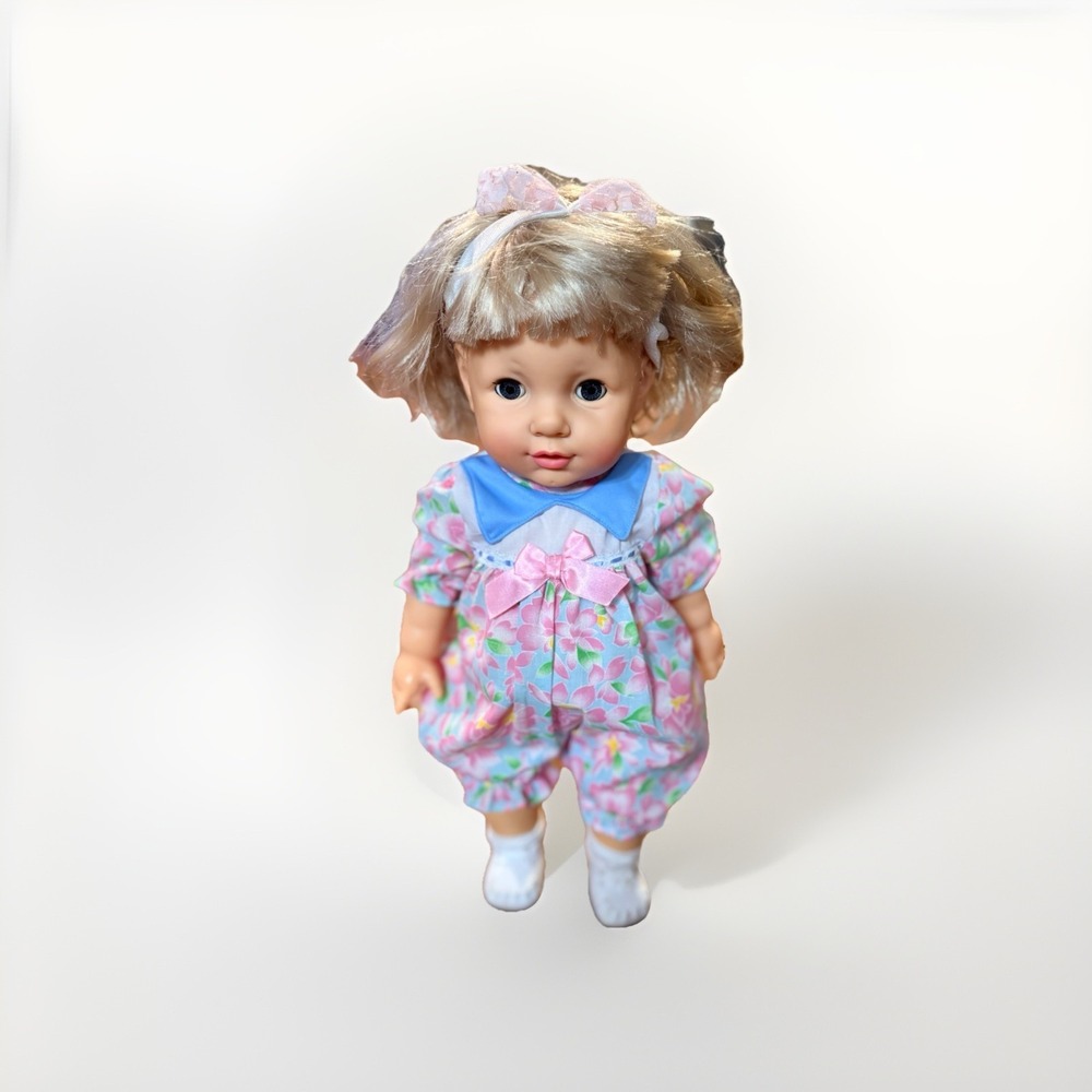 VINTAGE CITITOY BABY DOLL VINYL & PLASTIC WITH BLONDE HAIR & BRIGHT EYES 1985